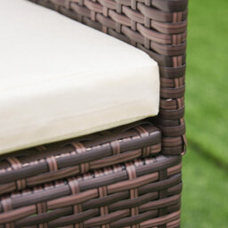 Outsunny 2 Pieces Outdoor Rattan Armchair Garden Dining Chair Set Brown - thumbnail 9