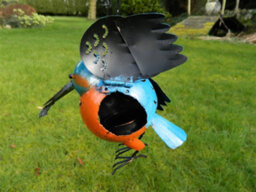 Metal Hanging Bird Kingfisher Tea Light Candle Holder - thumbnail 4