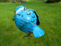 Metal Hanging Bird Kingfisher Tea Light Candle Holder - thumbnail 3