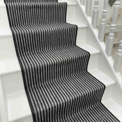 Pinstripe Stair Runner - Reversible, Durable & Hardwearing Carpet For Stairs & Staircases, Multiple Lengths - image 1