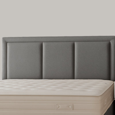 "Urban Textures - Ciaro Luxury 26"" High Boucle Fabric Upholstered Headboard - Grey" - image 1