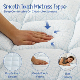 Belofay Ultra Cool Single Mattress Topper 10Cm Extrathick  With Cooling Jacquard Fabric, 100% Polyester Filling - thumbnail 6