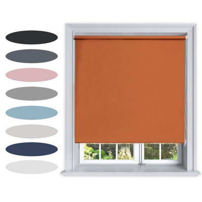 Lister Cartwright Blackout Plain Roller Blinds Windows Blind Child Safety Included (Tomato Cream, 180 Cm Width X 160 Cm Drop) - image 1