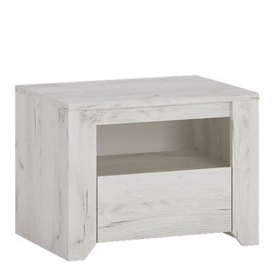 Furniture To Go Angel 1 Drawer Bedside Cabinet White Craft Oak - image 1