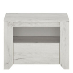 Furniture To Go Angel 1 Drawer Bedside Cabinet White Craft Oak - thumbnail 2
