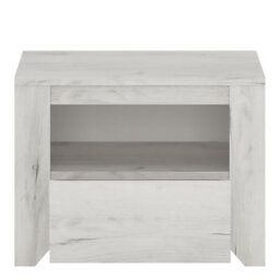 Furniture To Go Angel 1 Drawer Bedside Cabinet White Craft Oak - thumbnail 3