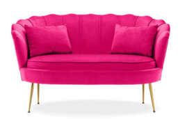 Pink Velvet  2 + 1 Seat Sofa And Chair Set For Living Room & Office Daisy - thumbnail 2