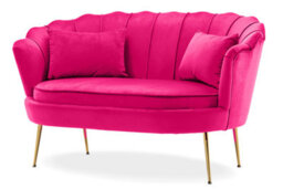 Pink Velvet  2 + 1 Seat Sofa And Chair Set For Living Room & Office Daisy - thumbnail 4