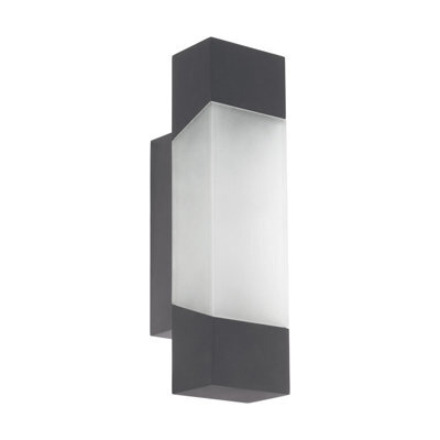 Eglo Gorzano Anthracite Metal And Plastic Ip44 Integrated Led Outdoor Wall Light, (D) 10.5Cm - image 1
