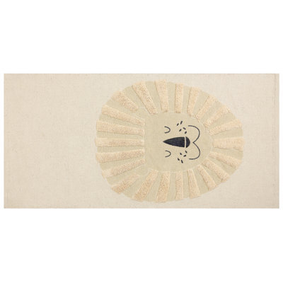 Beliani Kids Rug Balari Beige 80 X 150 Cm Cotton - image 1