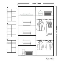 Sliding Wardrobes 4 u LTD Sliding Wardrobes 4U Ronal 2&3 Sliding Door Wardrobe With Mirror Panel Available In 4 Colors - (Oak/oak W150Cm, H217Cm) - thumbnail 3