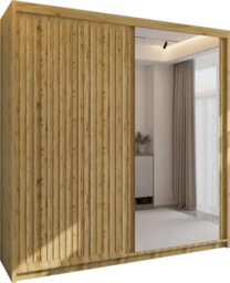 Sliding Wardrobes 4 u LTD Sliding Wardrobes 4U Ronal 2&3 Sliding Door Wardrobe With Mirror Panel Available In 4 Colors - (Oak/oak W150Cm, H217Cm) - thumbnail 2