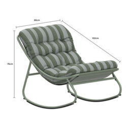 Charles Bentley Porto Green Stripe Rocking Chair - thumbnail 8