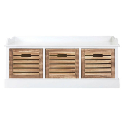 Orsina Natural And White 3 Drawer Chest, Contemporary Drawer Chest, Modern Drawers Unit, White 3 Drawer Dresser Unit - image 1