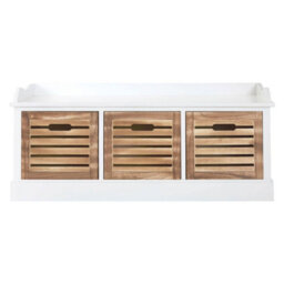 Orsina Natural And White 3 Drawer Chest, Contemporary Drawer Chest, Modern Drawers Unit, White 3 Drawer Dresser Unit - thumbnail 1