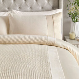 Soirée Iras Luxury Quilted Detailing Natural Duvet Cover Set - thumbnail 2