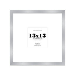 "13X13"" Silver Picture Frame - 13X13"" Square Frame With 9X9"" Mount For 13X13""/9X9"" Pictures Moderrn Style Thin Edge, 1 Pack" - thumbnail 1