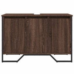 Berkfield Bathroom Sink Cabinet Brown Oak 91X35X60 Cm Engineered Wood - thumbnail 4