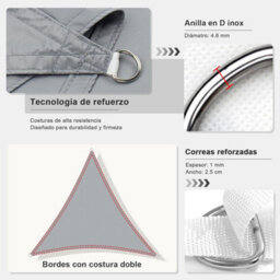 Grey 4X4X4M Triangular Shade Sail Waterproof Uv Resistant - thumbnail 4