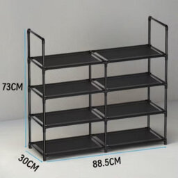 Shoe Rack, 4 Tier Stackable Shoe Storage Shelf With Metal Frame And Fabric Tiers, Easy Assembly - thumbnail 2