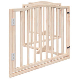 Walplus Wood Dog Gate With Door Foldable 4 Panels 320 Cm Poplar Wood - thumbnail 5
