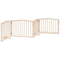 Walplus Wood Dog Gate With Door Foldable 4 Panels 320 Cm Poplar Wood - thumbnail 6