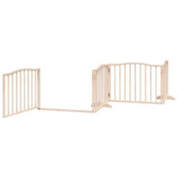 Walplus Wood Dog Gate With Door Foldable 4 Panels 320 Cm Poplar Wood - thumbnail 4