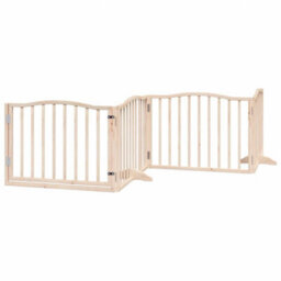 Walplus Wood Dog Gate With Door Foldable 4 Panels 320 Cm Poplar Wood - thumbnail 2