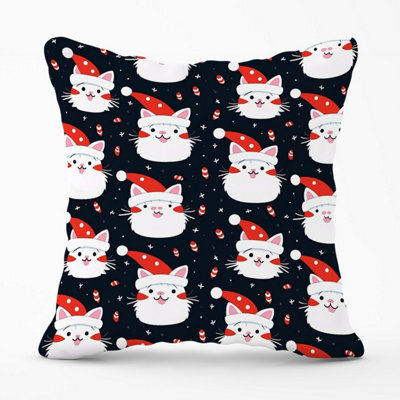 Warren Reed Designer Cute Cats Wearing Santa Claus Hats Outdoor Cushion 45Cm X 45Cm - image 1