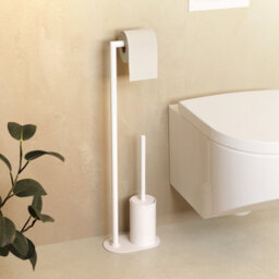 Cosmic Paper Holder With Toilet Brush, Matt White, Architect S+ Collection - thumbnail 6