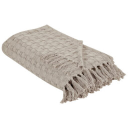 Beliani Bedspread Bere Cotton 200 X 220 Cm Taupe - thumbnail 1
