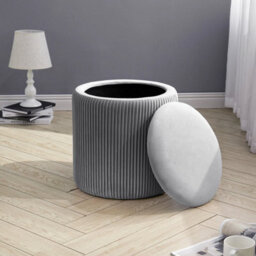 Round Footstool Storage Ottoman Padded Seat Footrest Vanity Stool Chairs - thumbnail 4