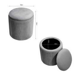 Round Footstool Storage Ottoman Padded Seat Footrest Vanity Stool Chairs - thumbnail 2