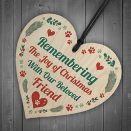 Red Ocean Pet Memorial Christmas Tree Decoration Hanging Heart Bauble Dog Memorial Christmas Decoration Keepsake - thumbnail 6