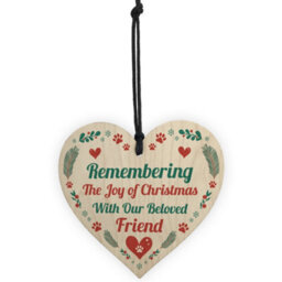 Red Ocean Pet Memorial Christmas Tree Decoration Hanging Heart Bauble Dog Memorial Christmas Decoration Keepsake - thumbnail 5