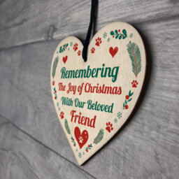 Red Ocean Pet Memorial Christmas Tree Decoration Hanging Heart Bauble Dog Memorial Christmas Decoration Keepsake - thumbnail 7