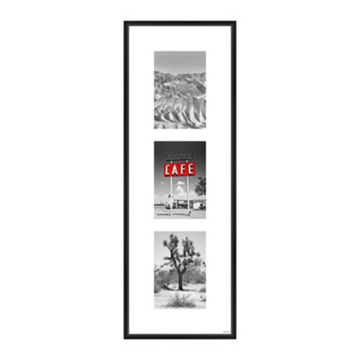 Nielsen Gallery Picture Frame 20X60Cm With Mount For 3 Pictures 4X6 - Black - image 1