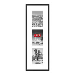 Nielsen Gallery Picture Frame 20X60Cm With Mount For 3 Pictures 4X6 - Black - thumbnail 1