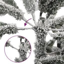 Berkfield Artificial Slim Christmas Tree With Flocked Snow 210 Cm Pvc&pe - thumbnail 4