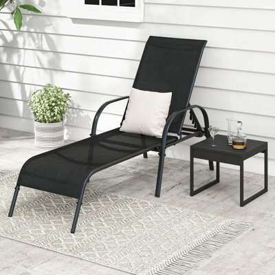 Costway Patio Chaise Lounge Chair Outdoor Adjustable Folding Recliner-Black - image 1