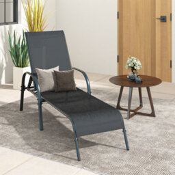 Costway Patio Chaise Lounge Chair Outdoor Adjustable Folding Recliner-Black - thumbnail 5