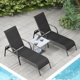 Costway Patio Chaise Lounge Chair Outdoor Adjustable Folding Recliner-Black - thumbnail 4