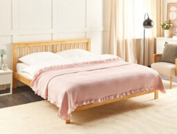Beliani Bedspread Hatton Cotton 200 X 220 Cm Pastel Pink - thumbnail 2