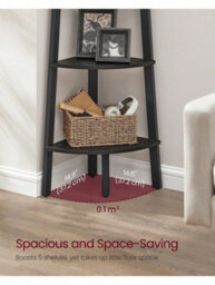 LEDREM Corner Shelf Unit, 5-Tier Corner Shelf, Ladder Shelf For Living Room, Bookshelf Or Plant Stand, Industrial Accent Furniture - thumbnail 2