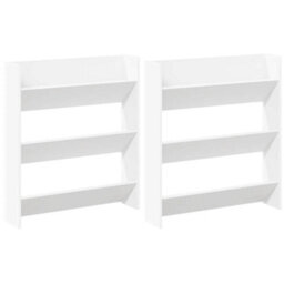 Vidaxl Wall Shoe Cabinets 2 Pcs  White 80X18X90 Cm Engineered Wood - thumbnail 2