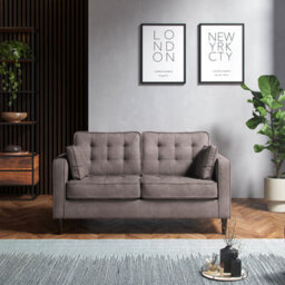 Furnishings For Less UK Eden Pewter Chenille Fabric Boxed Arm Sofa Suite 3 + 2 Sofas - thumbnail 6