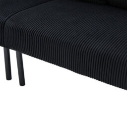 Abrihome Oversized Loveseat, Modern & Plush Double-Seater Sofa, Cozy Bedroom Sofa With Metal Legs & Side Pockets For Living Room, Black - thumbnail 7