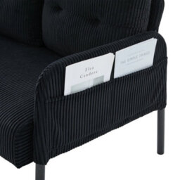 Abrihome Oversized Loveseat, Modern & Plush Double-Seater Sofa, Cozy Bedroom Sofa With Metal Legs & Side Pockets For Living Room, Black - thumbnail 8