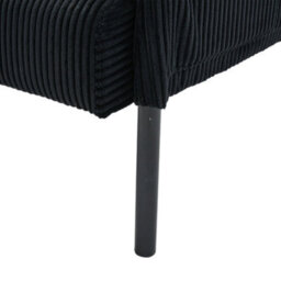 Abrihome Oversized Loveseat, Modern & Plush Double-Seater Sofa, Cozy Bedroom Sofa With Metal Legs & Side Pockets For Living Room, Black - thumbnail 9