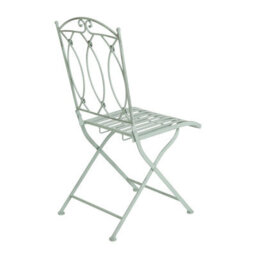Charles Bentley Rustic Wrought Iron Outdoor Bistro Set - Sage Green - thumbnail 8